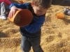 James LOVED playing in the corn box!