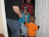 James handing out candy